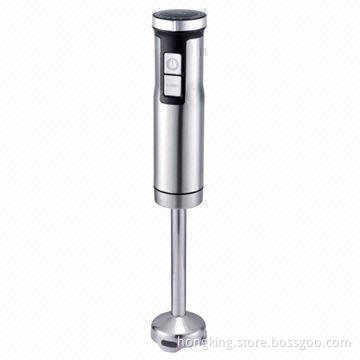 Hand blender with 750W DC motor and stainless steel housing, wishk function